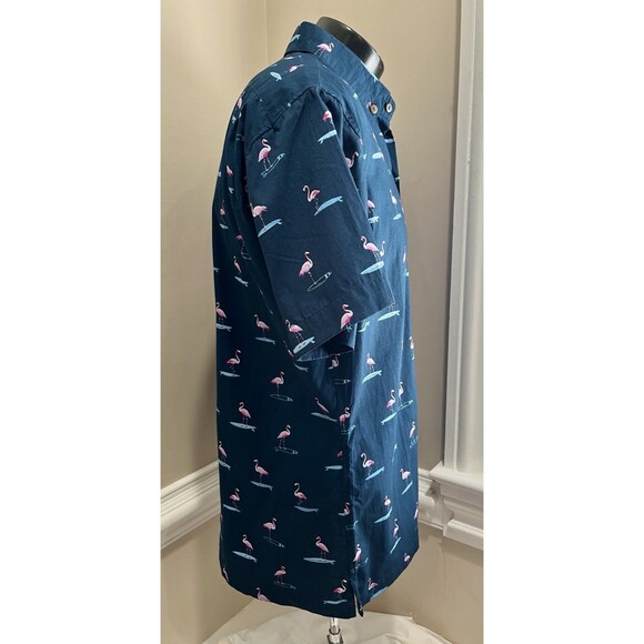 Kenny Flowers Shirt Mens Large Blue The Waka Flockers Flamingo Camp Hawaiian - Picture 4 of 14